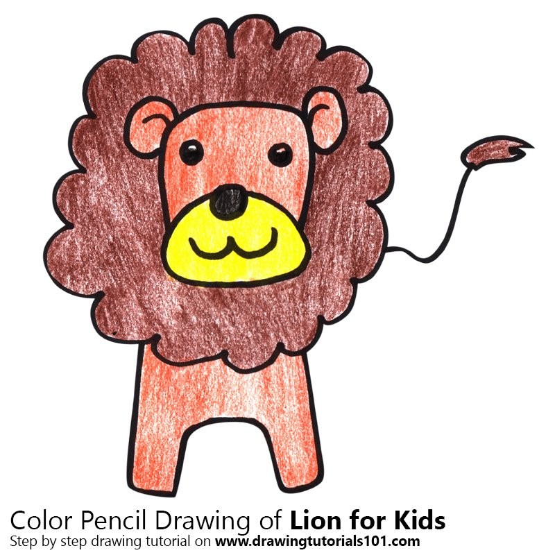 800x800 Lion Kids Drawing