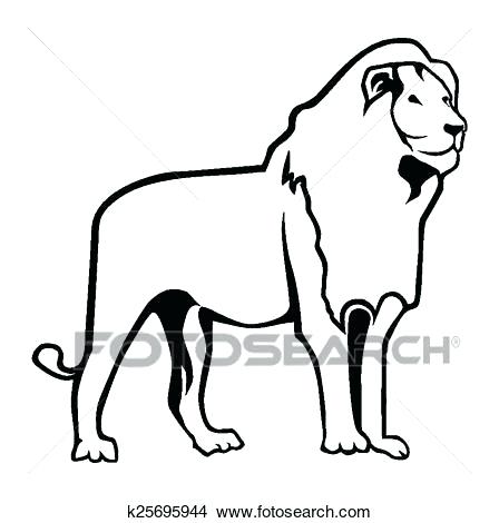 448x470 Lion Outline Cartoon Outline Lion Clipart