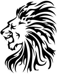 233x300 Tribal Tattoo Tiger Lion Head Decal Vinyl Sticker Wall Hood