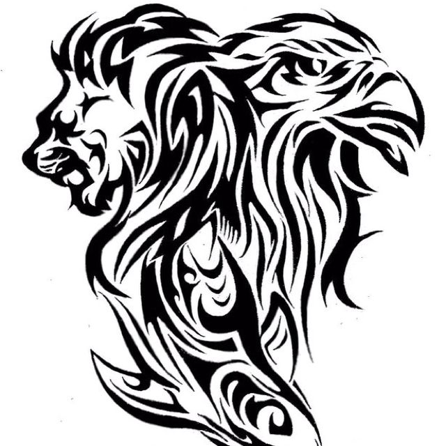 640x640 Tattoo Design Of A Lion, Eagle And Shark Tattoo Lion Tattoo