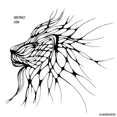 500x500 Abstract Lion Graphics Tattoo Freehand Drawing
