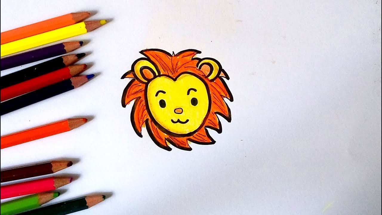 1280x720 How To Draw A Cute Lion For Kid Easy Drawing Tutorial