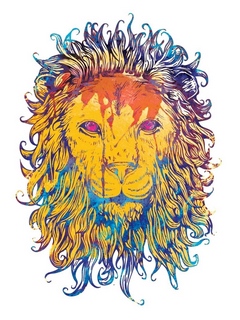 240x320 Download Wallpaper Lion, Drawing, Colorful, King, King