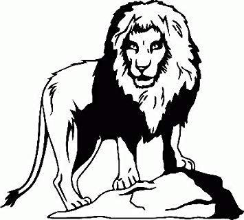 355x320 Sticker Lion On Rocks X Cm Autoauf Kitchen Wall Art