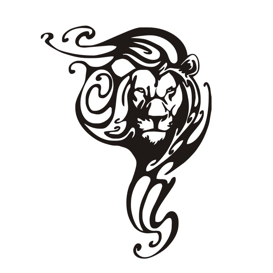 900x900 Dctop Creative Animal Tribal Lion Wall Sticker For Living Room