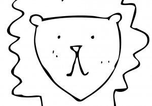 300x210 Lion Face Drawing For Kids Lion Drawings Easy Easy Lion Sketch