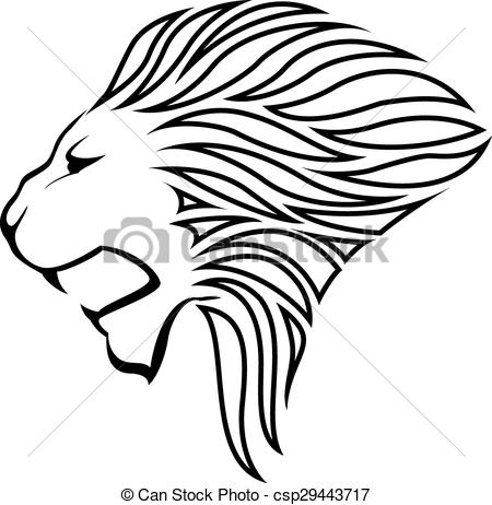 450x462 Lion Face Drawing Clipart