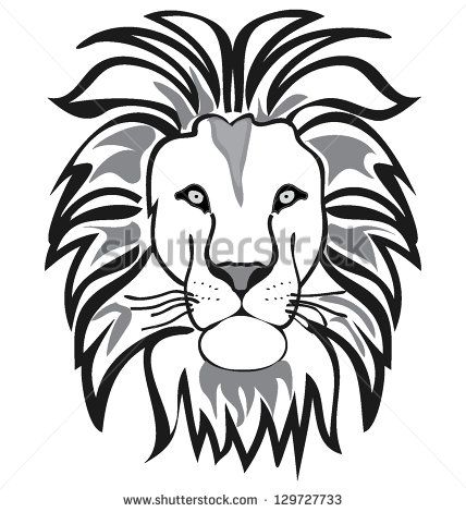 428x470 Lion Face Outline Tattoo Lion Outline Vector Isolated Sewing