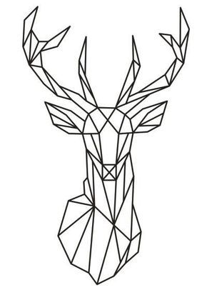 290x406 Geometric Deer Head Wall Sticker Geometry Animal Series Decals