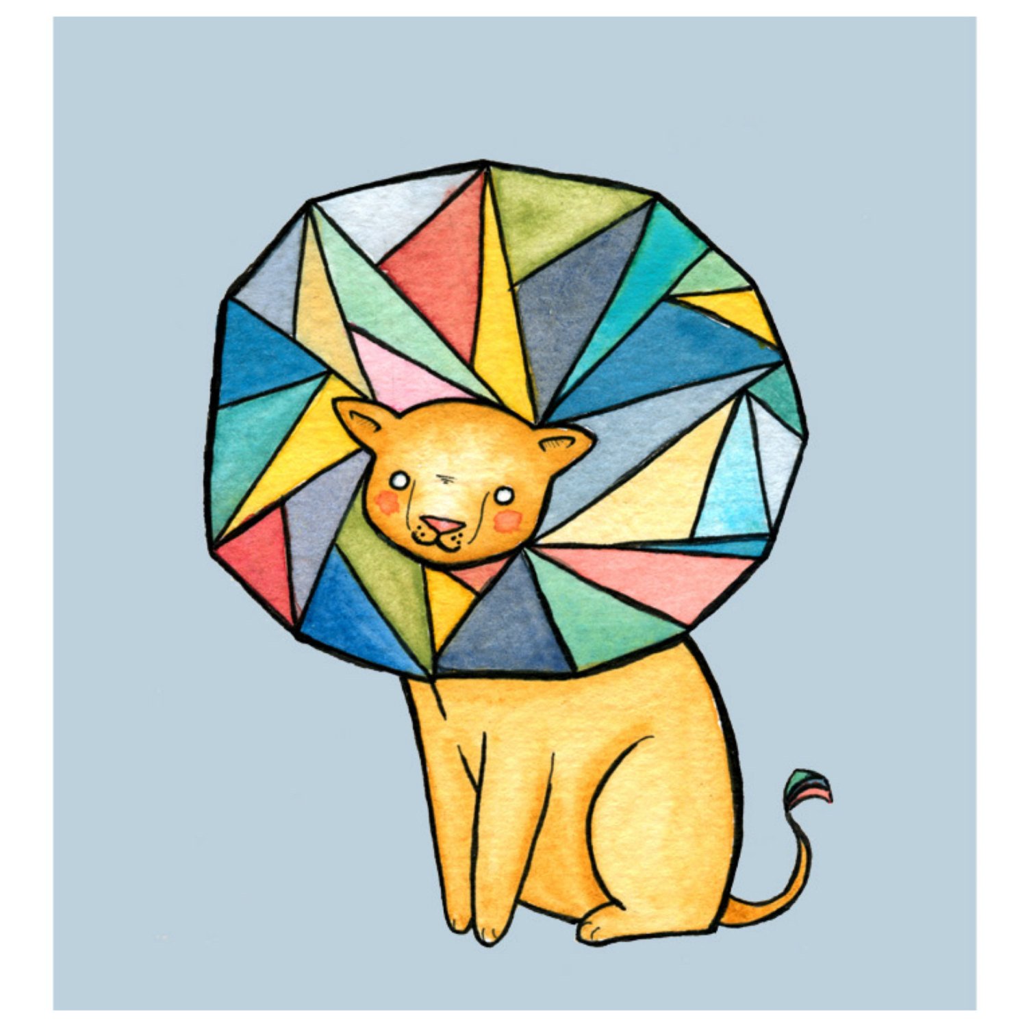 1500x1500 Geometric Lion Art Print Danielle V Designs