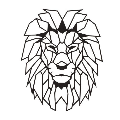 500x500 Lion Geometric Metal Wall Hokku Designs In Geo