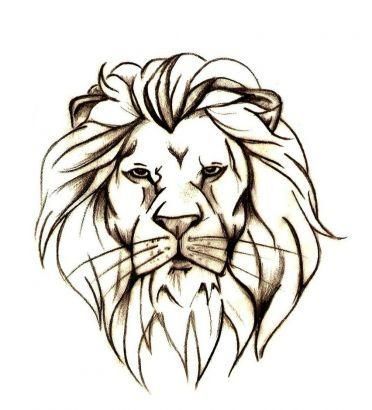 372x410 Simple Line Lion Tattoos Ideas And Designs