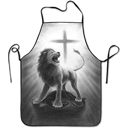 425x425 Pansyhome Lion Cross Cooking Aprons Chef Apron