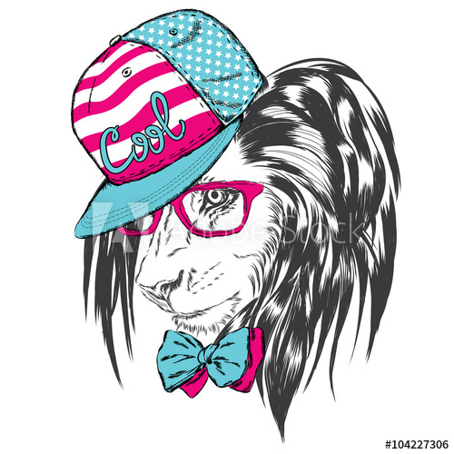 500x500 Lion Vector Vector Predator Leo Clothing Hipster Poster