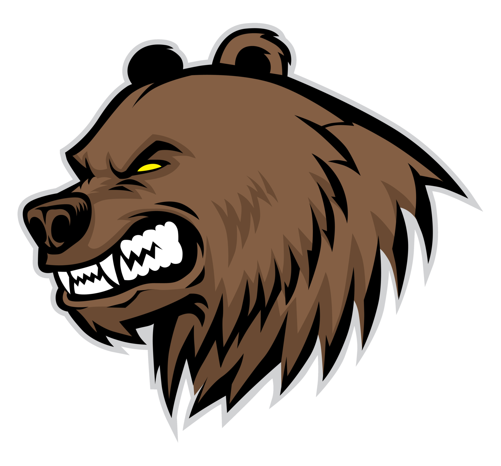 1600x1486 Grizzly Drawing Bear Roar Transparent Png Clipart Free Download