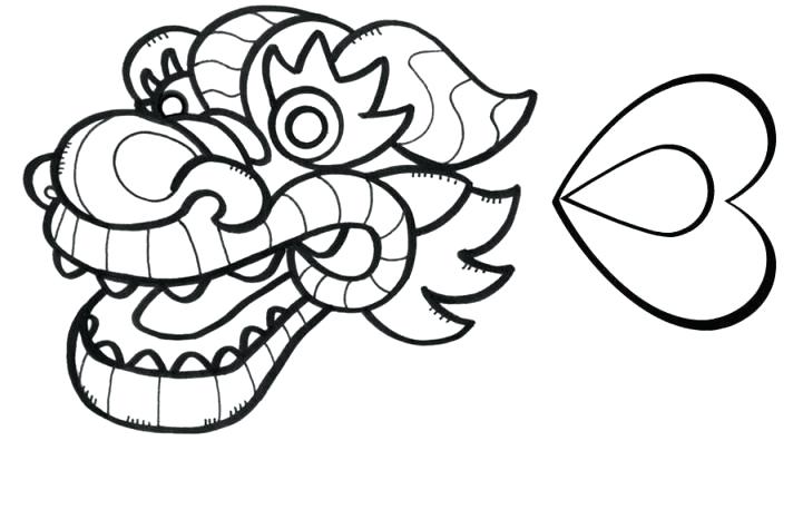 721x466 Chinese Dragon Head To Colour Chinese Lion Head Drawing