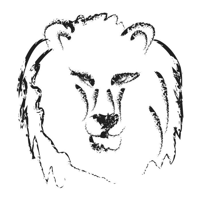 700x700 Lion Head Line Art Wall Mural We Live To Change