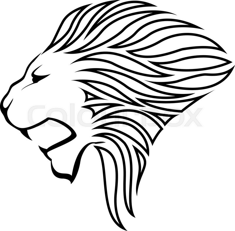 800x787 Lion Head Silhouette On White Stock Vector Colourbox