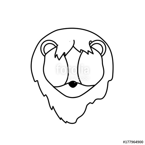 500x500 Line Lion Head Wild Cute Animal Stock Image And Royalty Free