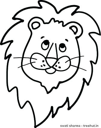 336x425 Lion Face Coloring