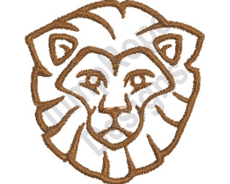 794x635 Lion Head Outline Machine Embroidery Design Etsy