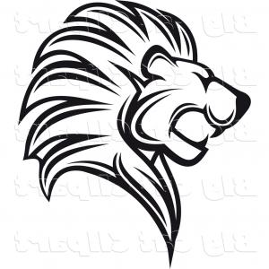 300x300 Stock Illustration Lion Head Crown Logo Royal Cat Profile Golden