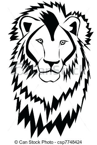 Lion Head Outline Drawing 