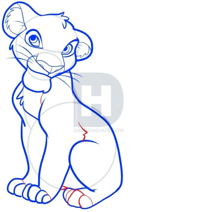 681x720 How To Draw Simba From Lion King How To Draw Adult Step How