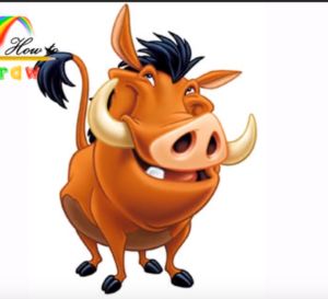 300x273 how to draw pumbaa from the lion king lion king drawings