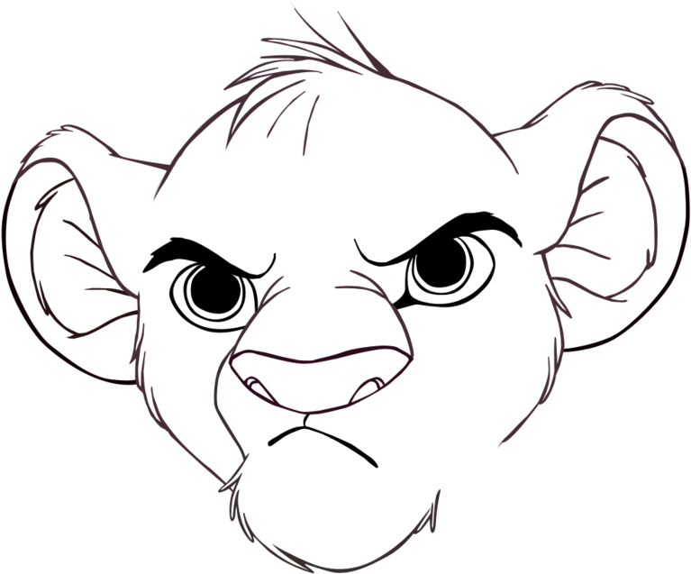 767x637 nice inspiration ideas simba outline drawing rafiki