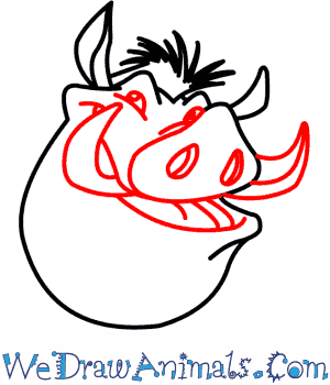 300x350 how to draw pumbaa from the lion king