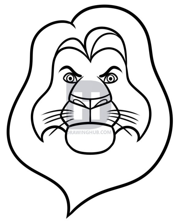 587x720 How To Draw Mufasa Easy, Step