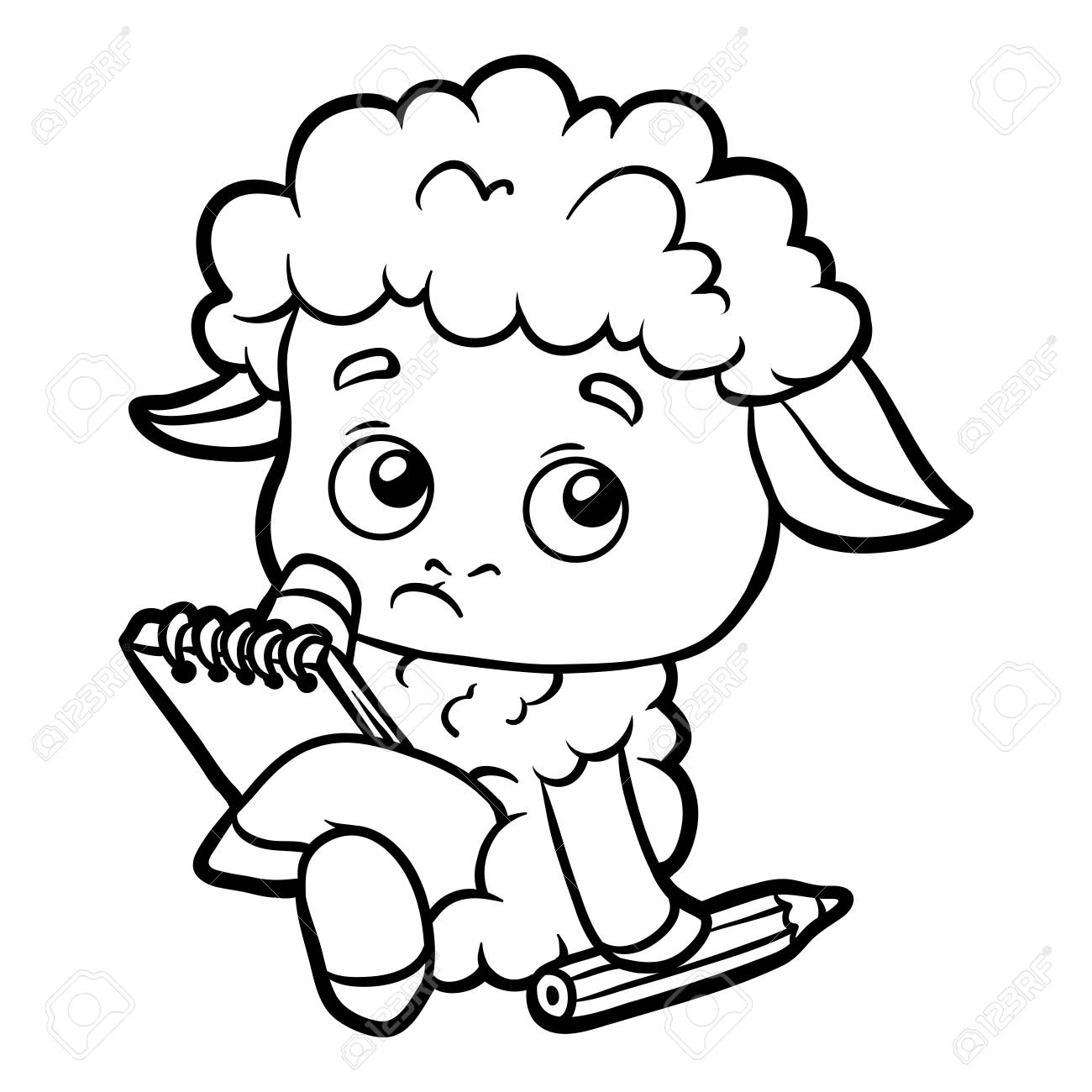 1300x1300 Farm Sheep Coloring Book Stock Vector Images Lion King Ocean