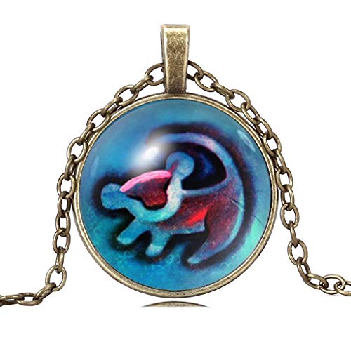 500x500 lion king inspired necklace rafiki simba drawing glass dome