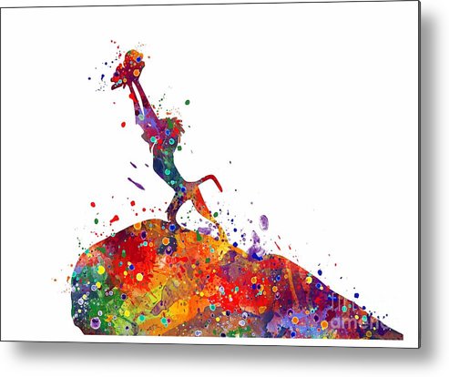 493x414 the lion king rafiki and simba watercolor art print metal print