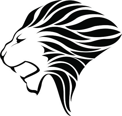 426x406 Silhouette Of A Lion Face Stencil Clip Art, Vector Images