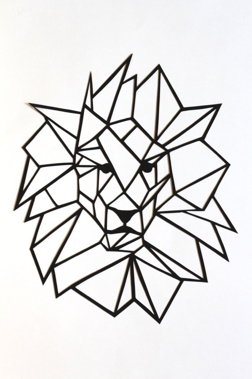 853x1280 original simple lion papercut wall art basic geometric