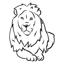 256x256 Tribal Lion Drawing
