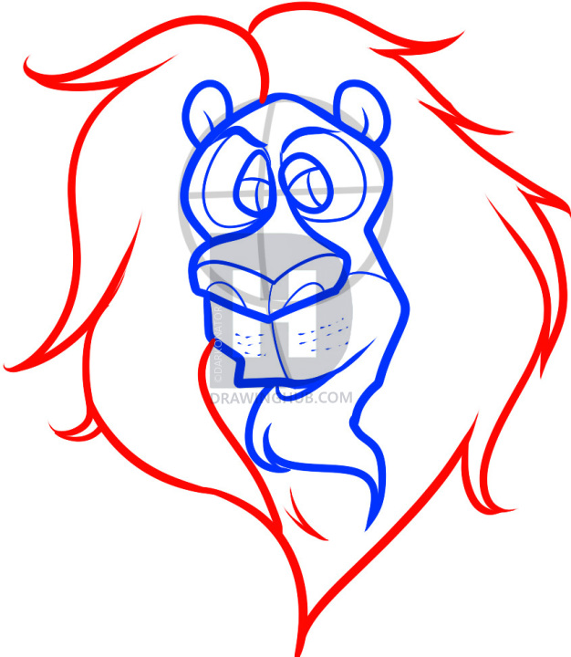 626x720 How To Draw The Cowardly Lion, Dorothy Of Oz, Step