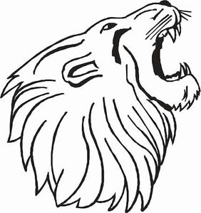 282x300 Lion Roaring Head With Mouth Open Car Decal Sticker Ebay