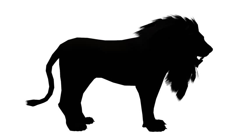 852x480 Lion Open Mouth Silhouette