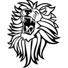 225x225 Lion Roaring Head With Mouth Open Car Decal Sticker