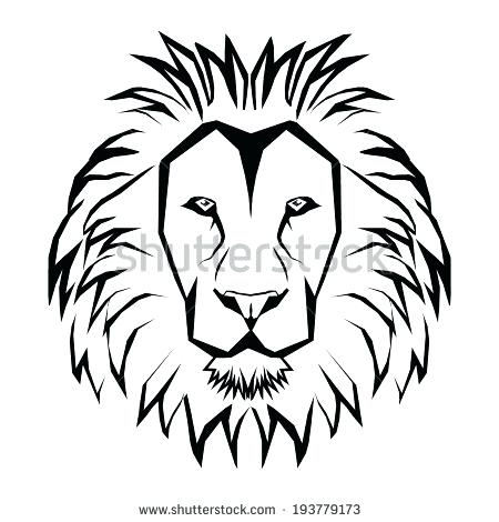 450x470 Lion Drawing Outline