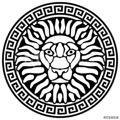 500x500 Portrait Of A Lion, And Meanders Antique Relief