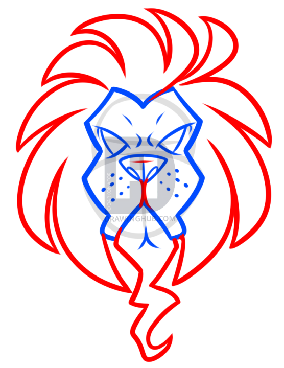 556x720 rasta lion drawing lesson, step