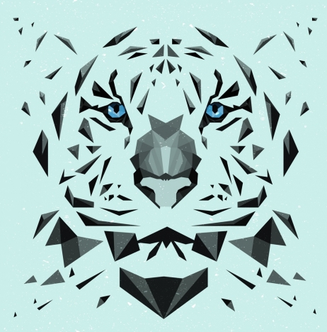 462x468 Tiger Portrait Drawing Low Poly Design Vectors Stock In Format
