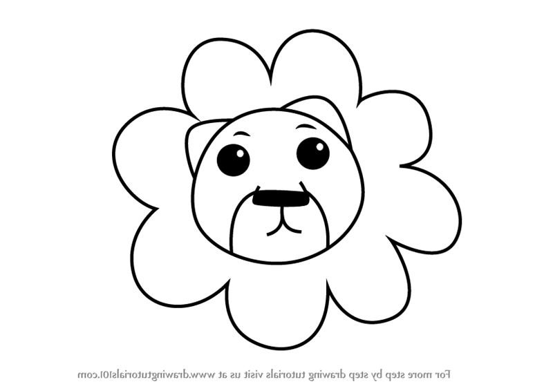 800x566 How To Draw A Lion Face Step