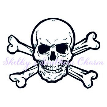 350x350 skull and crossbone dxf