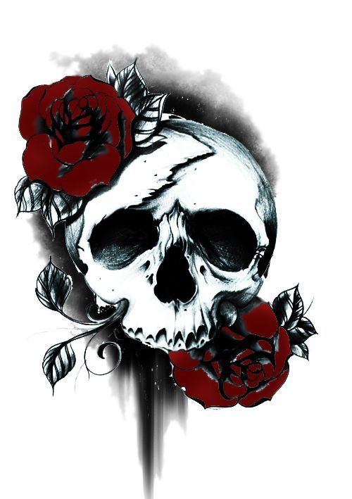 500x709 Skull And Roses Tattoo Tattoo Ideas Amazing