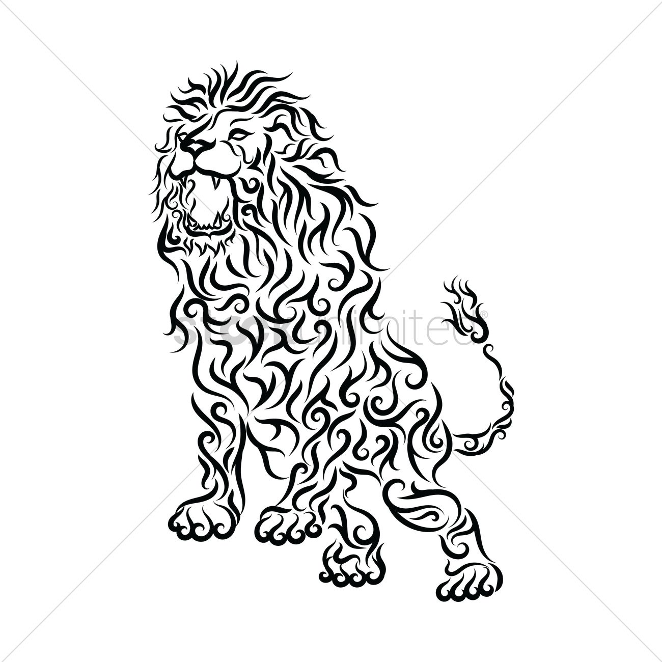 1300x1300 Lion Tattoo Design Vector Image